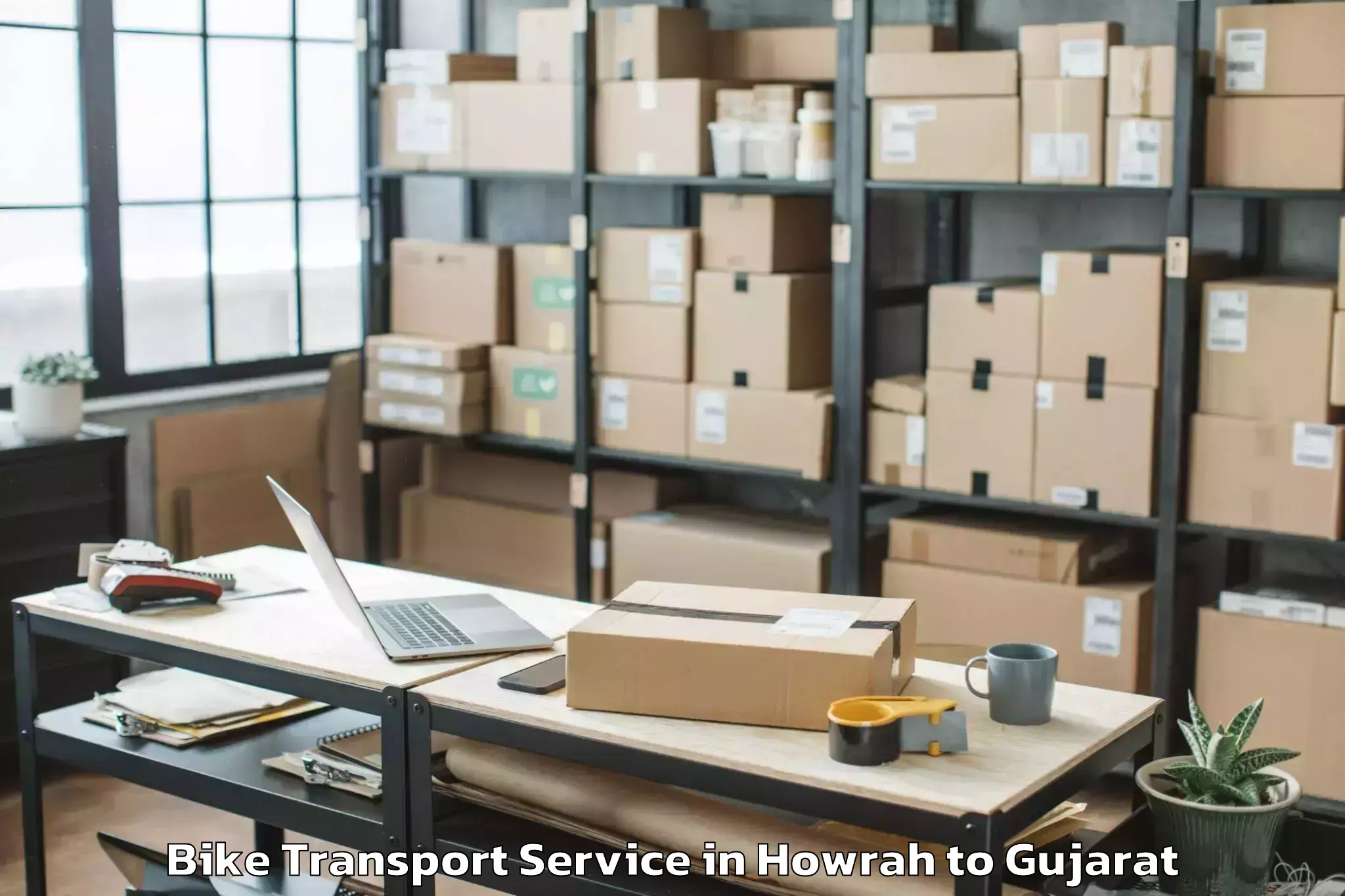 Quality Howrah to Madhavpur Bike Transport